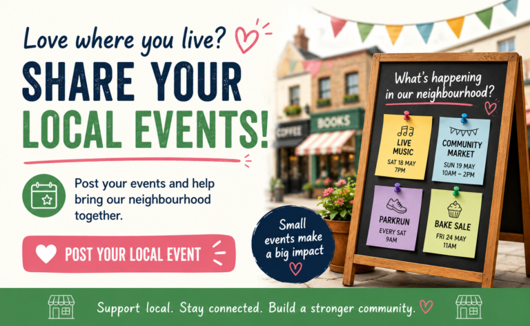 Add your event FREE at Neighbourhood Shops